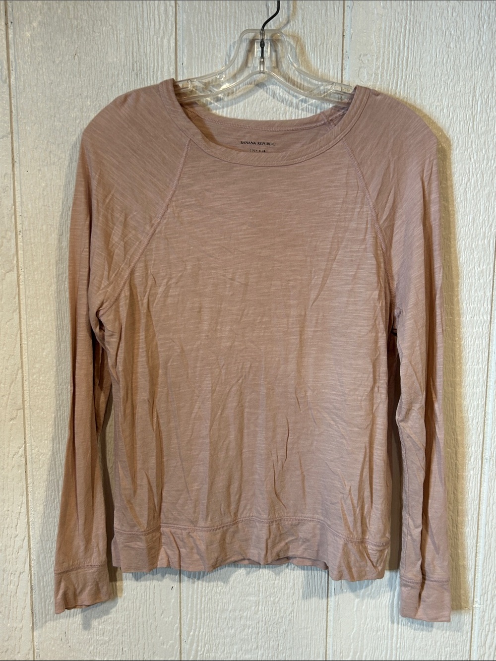 Banana Republic Mauve Long-Sleeve Crewneck Top